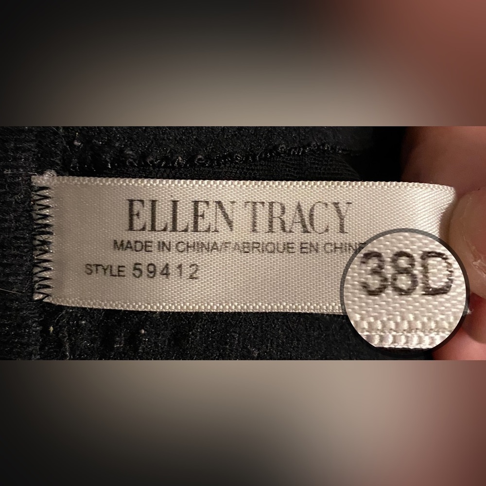 Ellen Tracy BLK Unlined Underwire, 38D  *P1085 - Picture 7 of 7